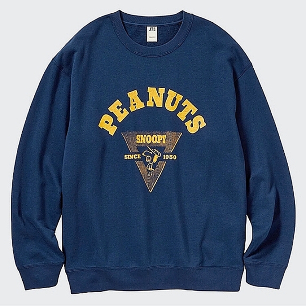 New w/o Tags Uniqlo Snoopy Peanuts Retro Long Sleeve French Terry Pullover Large - Picture 1 of 10